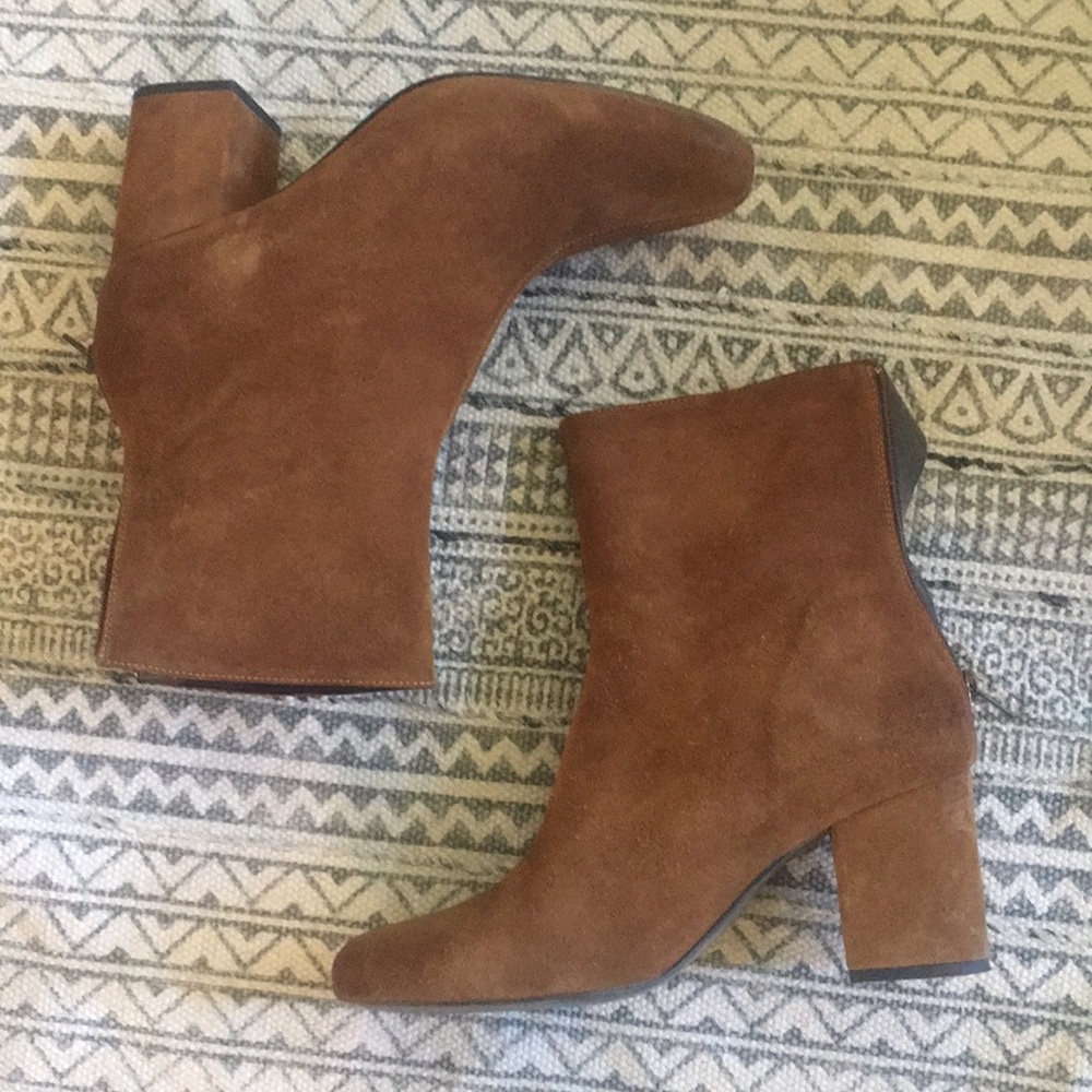 Brown suede free people heeled boots